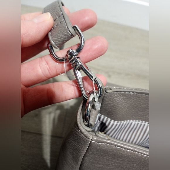 Banana Republic Gray NWOT Crossbody Purse Faux Leather And Suede - Picture 6 of 13